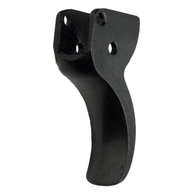 Ergonomic black handle with a curved design, featuring two screw holes for attachment, seamlessly compatible with the TRIGGER CZ83.