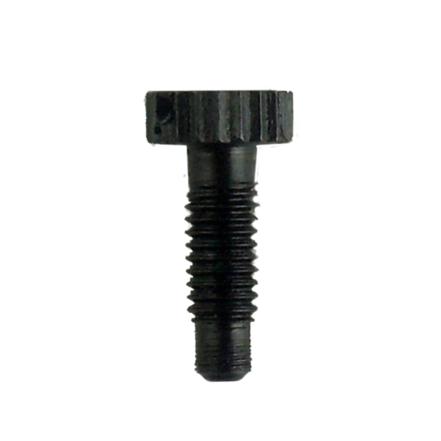 The MAGAZINE CATCH SPRING SCREW CZ75/85, featuring a black metal body with a hexagonal head and threaded design, is displayed against a plain white background.