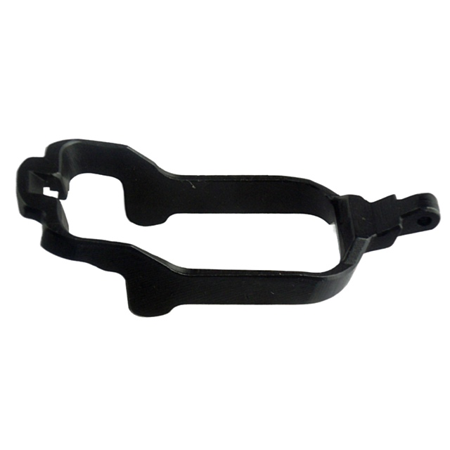 The DECOCKING TRIGGER BAR is a black plastic bracket with an irregular shape, featuring a decocking trigger on one side and two securing loops for optimal stability.