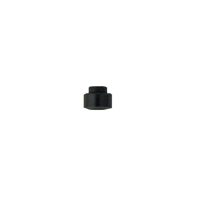 A small, cylindrical rubber TRIGGER BAR DISCONNECTOR 75/P-01 OMEGA stopper in black features a wider base and a narrower raised top section, isolated on a white background.