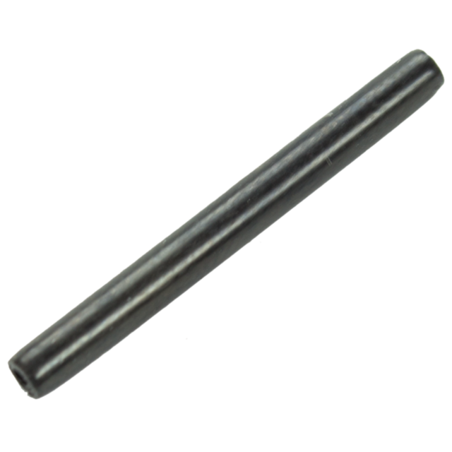 Against a white background, the REAR INSERT PIN P-10 stands sleek and black, its cylindrical form boasting a smooth surface.