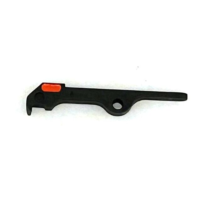 The EXTRACTOR P-10 MICRO is a black metal tool featuring a hook on one end, a circular hole near the center, and a small orange section by the hook, shown against a white background.