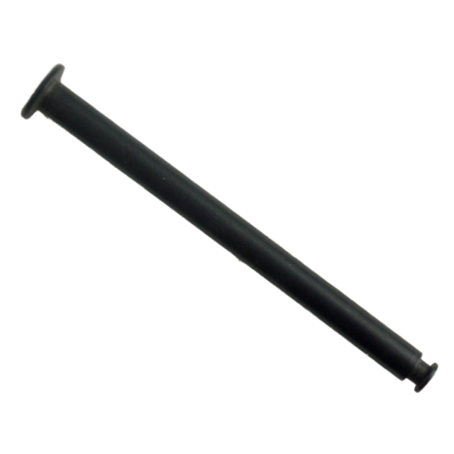 The RECOIL SPRING GUIDE RAMI, a black cylindrical dowel pin, rests diagonally against a plain white background.