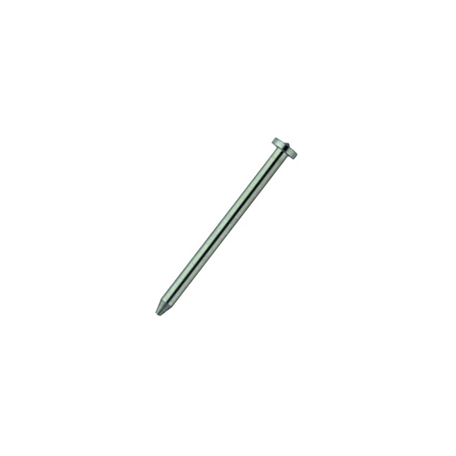 A close-up image captures the CUSTOM STAINLESS GUIDE ROD COMPACT, resembling a metal nail with a pointed tip and flat head, positioned diagonally against a plain white background.