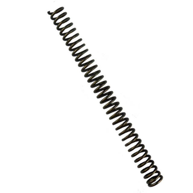 A coiled WOLFF STRIKER SPRING 527 7.62x39 set against a plain white background. The tightly wound spring extends diagonally from the top left to the bottom right of the image, highlighting its precision and strength.