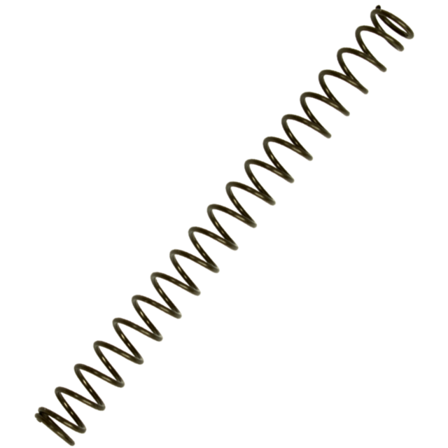 A close-up image of the 17LB RECOIL SPRING 75/85 COMPACT against a white background, positioned diagonally. The tightly wound compact metal coil spring highlights its flexibility and potential for compression or expansion.