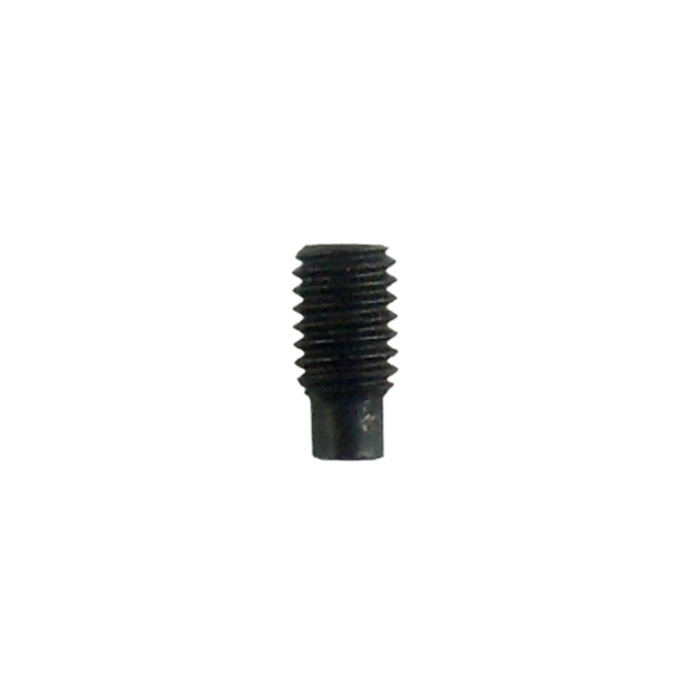 A close-up image of the BARREL STOP SCREW CZ 97 / TS TRIGGER SET SCREW, showcasing its black metal cylindrical shape. It features finely threaded grooves for fastening and is set against a solid white background.