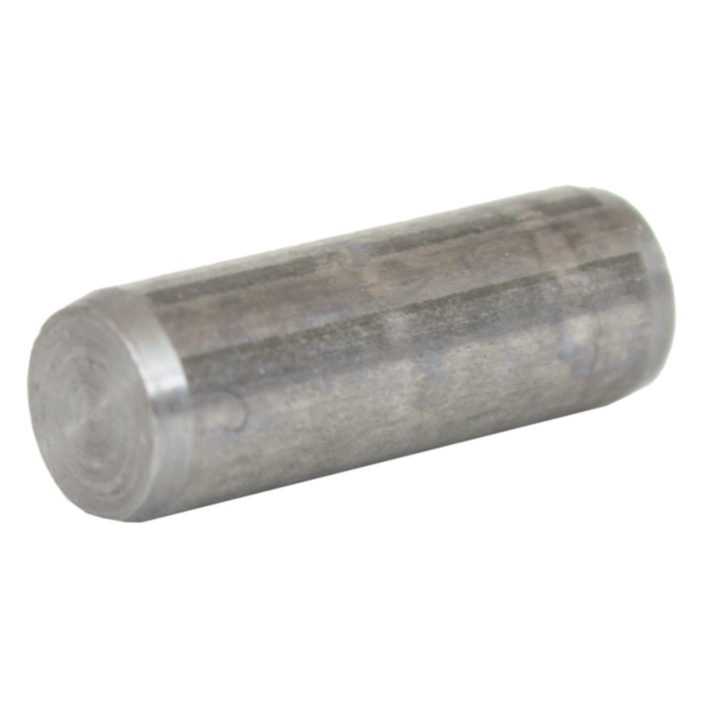 The MAGAZINE CATCH PIN 557, a cylindrical metal pin with smooth flat ends and a slightly reflective gray surface, rests at an angle on a white background.