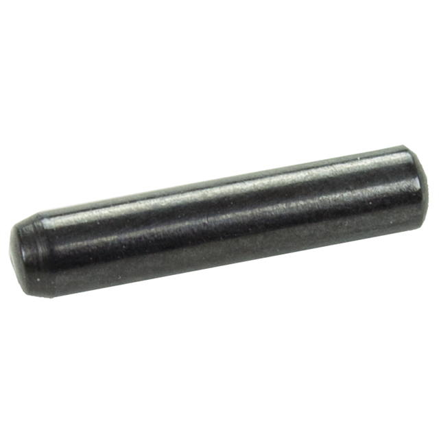 An EXTRACTOR PIN P-10, featuring a black cylindrical metal design with flat ends, is displayed against a white background.