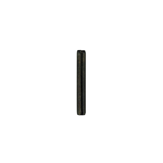 An isolated image of a cylindrical metal object with a vertical split along its length, similar to the versatile MAGAZINE CATCH PIN EVO. Resembling a spring pin or tension pin, it is typically used in mechanical applications for securing parts.
