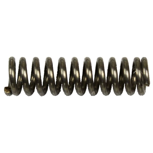 A close-up of the TRIGGER BAR PIN SPRING RAMI, featuring tightly wound metallic loops, is displayed against a plain white background. The spring appears shiny and sturdy with a slight shadow underneath.