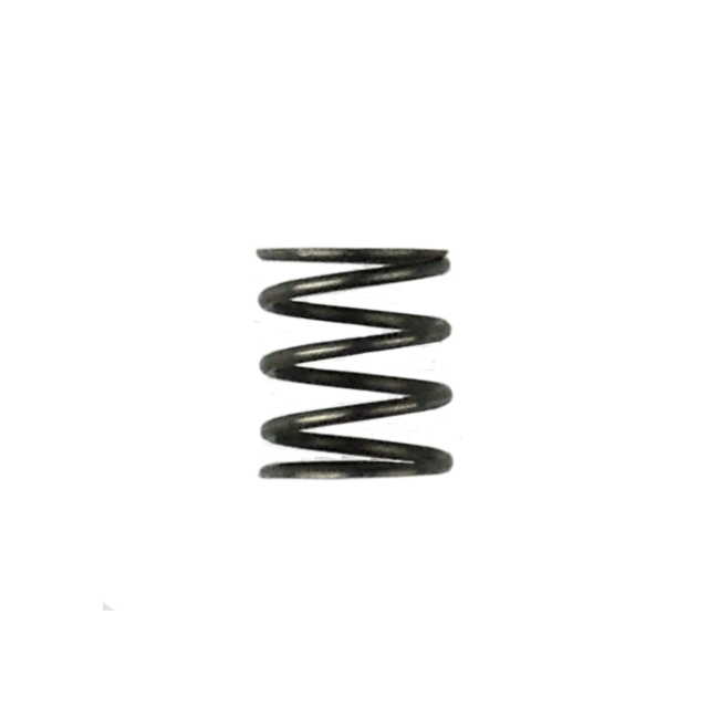 A close-up of the 550 PUSH BUTTON SPRING, intricately coiled in a zigzag pattern. Set against a plain white background, its sleek design is reminiscent of a traditional push button spring.