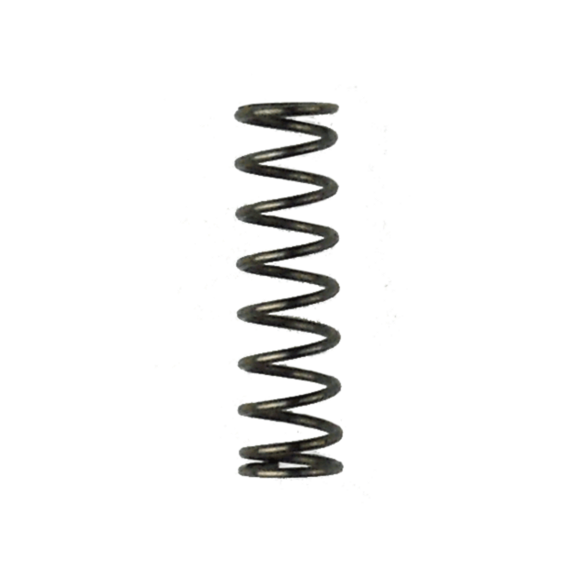 A close-up view of a 512 TRIGGER SAFETY PIN SPRING standing vertically against a plain white background. The spring is coiled tightly with evenly spaced loops and appears to be made of shiny metallic material, making it an essential component for precisio