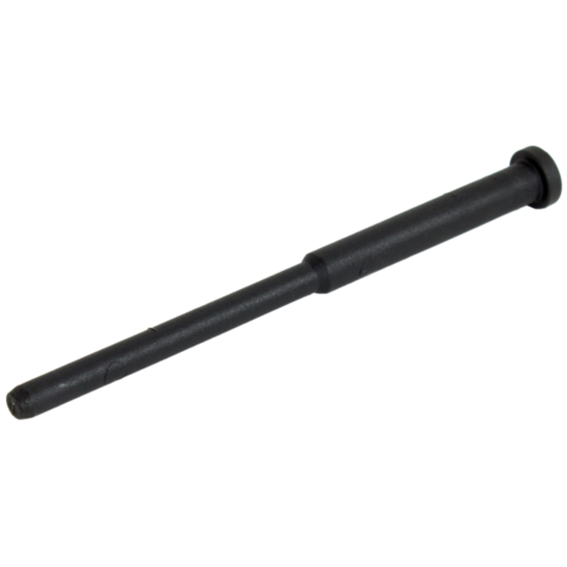 The RECOIL SPRING GUIDE SHADOW, a long and slender black metal rod with a flat, circular end, contrasts against the white background.
