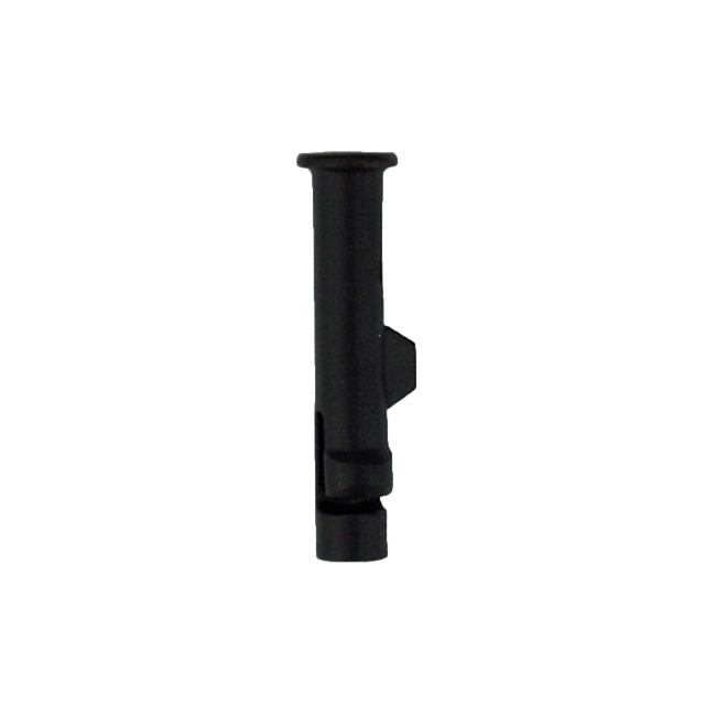 A black cylindrical metal object with a flat top and side notch, identified as an EVO HAND GUARD PIN, is shown against a white background.