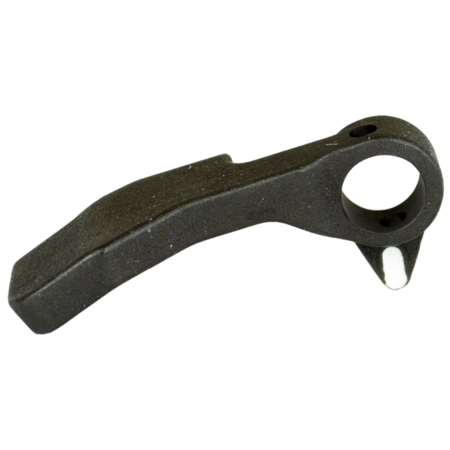 A right-sided, extended fire mode selector lever for the 805 series, featuring a rectangular shape with a hole at one end. The component surface is textured and shows slight signs of wear, making it suitable for use in machinery or tools.