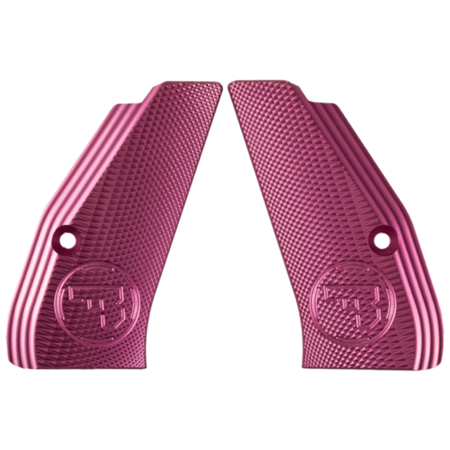 ALUMINUM GRIPS CHECKERED COMPACT PINK CZUB