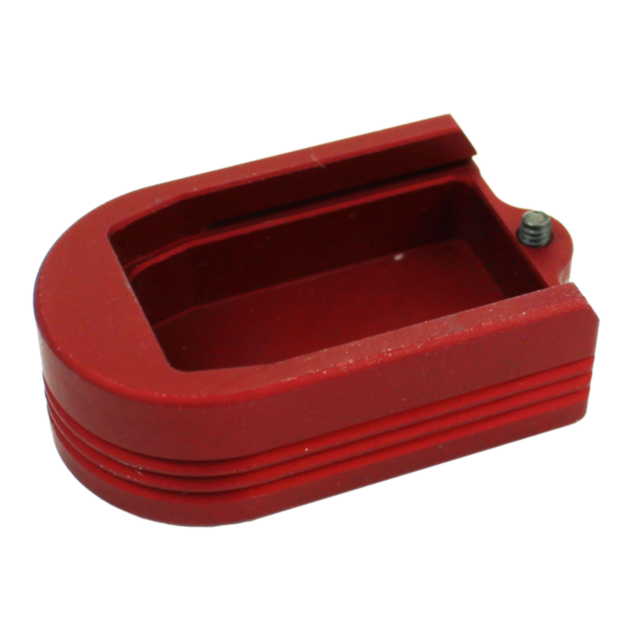 HENNING EXTENDED MAGAZINE BASE P-10 PLUS 2, RED