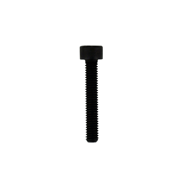 Image of the RECEIVER SCREW MEDIUM EVO, a black metal hex socket cap screw with a cylindrical head and threaded shaft, shown vertically against a white background.