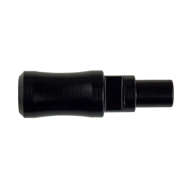 Image of the CHARGING HANDLE 512 METAL, a black, cylindrical plastic device with a slightly tapered body and a narrower cylindrical extension resembling a charging handle at one end, set against a plain white background.