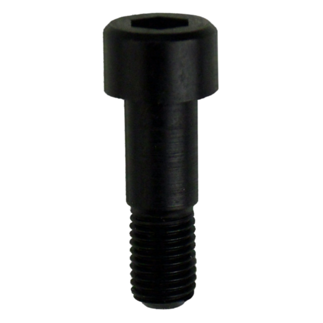 A black hex socket cap screw with a cylindrical head, known as the FRONT ACTION SCREW 750, features a threaded body against a white background.