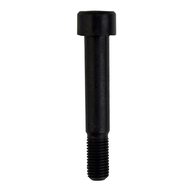The REAR ACTION SCREW 750, a black hex socket head cap screw, boasts a threaded bottom section and an elegant cylindrical head. It stands upright against a plain white background, highlighting its precision engineering.
