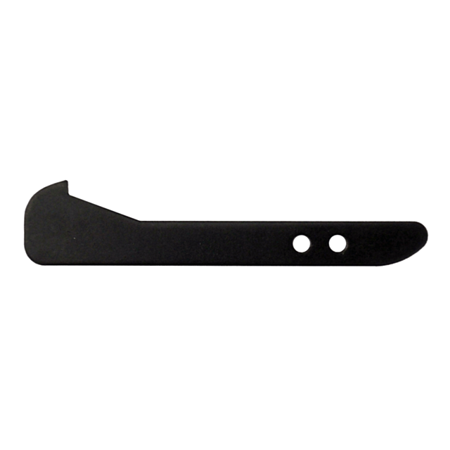 A black metal bottle opener designed with a flat handle and two round holes for grip, echoing the precision of the 512 EJECTOR .22LR ONLY. The design is minimalistic.