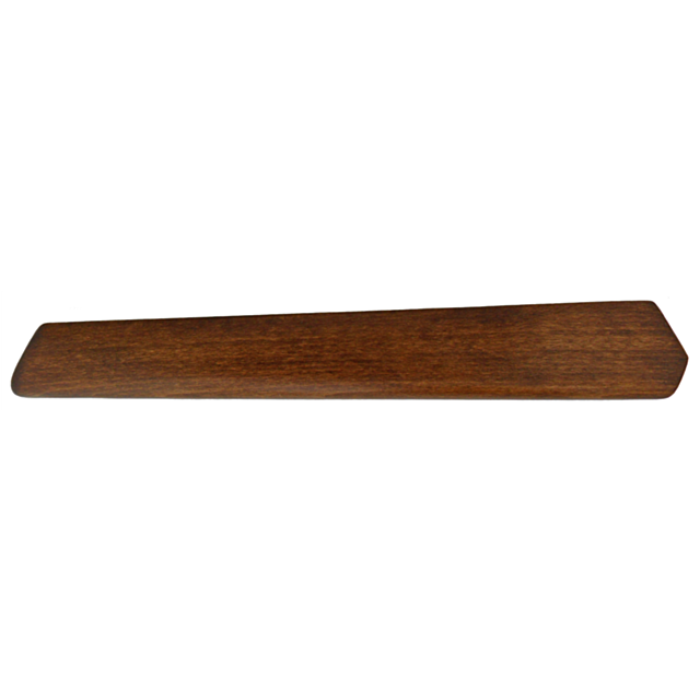 The 512 FOREND showcases a wooden fan blade with a luxurious brown finish, highlighted by its gently tapered and sleek design that elevates the product's sophistication.