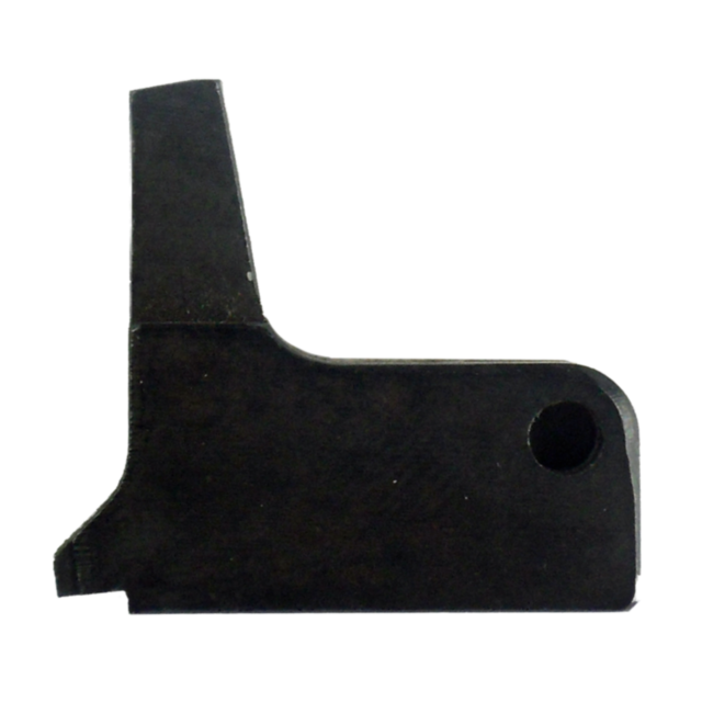 The SEAR CZ 453 .22LR component is a black metal bracket, featuring a rectangular shape with an L-shaped top and a circular hole in the lower right corner, set against a white background.