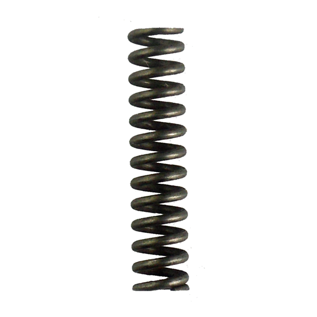 A close-up view of the TRIGGER PULL SPRING 452, a metallic coil spring standing upright, ready to trigger movement against a white background.