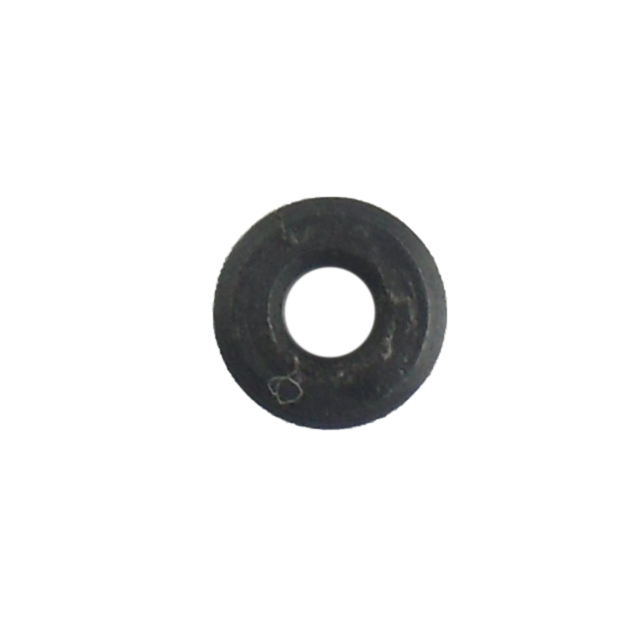 Viewed from above, the 513 BASIC TRIGGER ROLLER, a black round rubber component with a central hole, has a slightly worn surface along with some visible scuff marks.