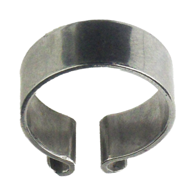 Introducing the EXTRACTOR COLLAR 550: a silver-toned, adjustable toe ring with a smooth, shiny finish reminiscent of polished elegance. The open-ended band design allows for easy size adjustment.