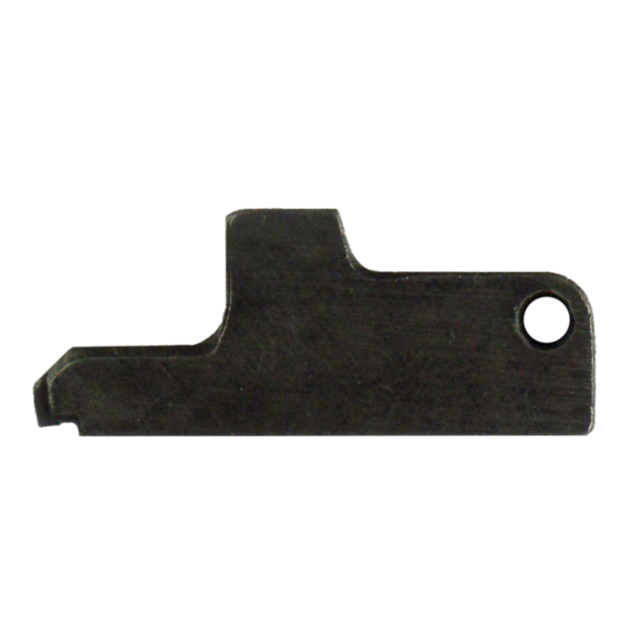 The SEAR 527 is a dark metal part characterized by its step-like shape and a circular hole on one end. Its rough texture and angular design make it difficult to discern its purpose solely from its appearance.