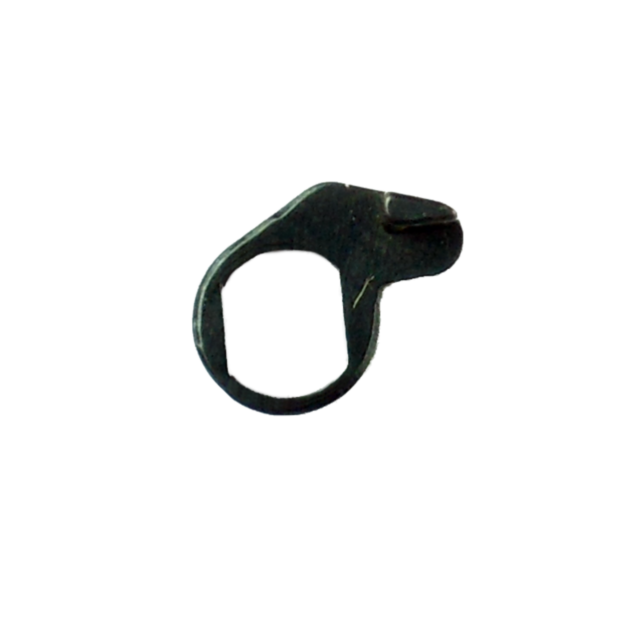 The DECOCKING LEVER CAM P-07/P-09 is depicted as a 3D model of a black, ring-shaped object featuring a protruding section and an irregularly shaped hole in the center, all set against a crisp white background.