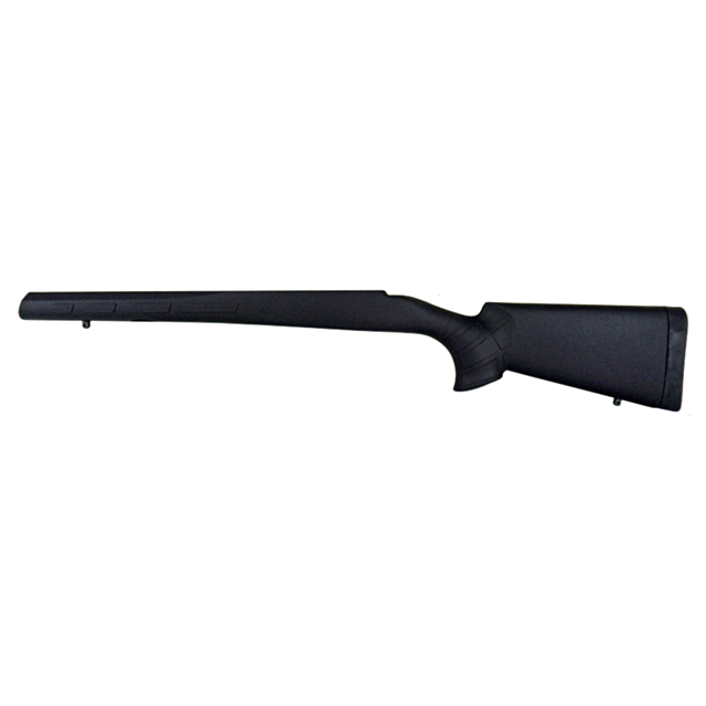 A STOCK 557 SPORTER SYNTHETIC rifle stock is showcased against a white background, highlighting its textured surface and ergonomic synthetic design.