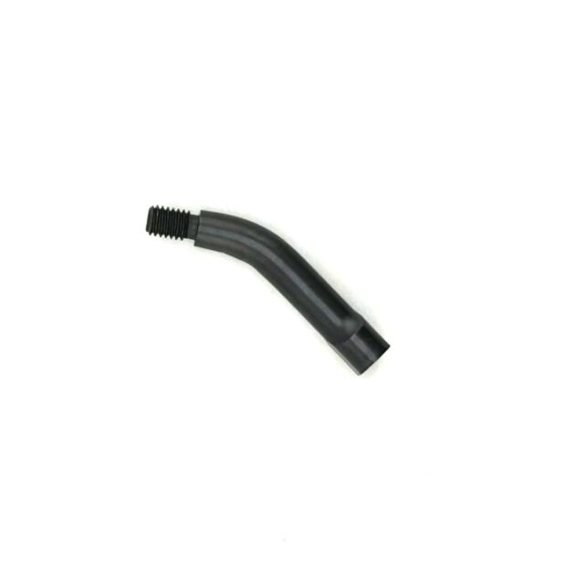 A black, curved metal pipe with a threaded end on a white background, possibly part of the Bolt handle CZ 600 223 REM.