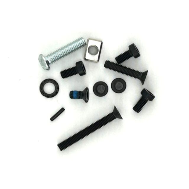The CZ 600 Trail Fastener set features various screws, bolts, a washer, and a nut in different sizes and finishes, including black and metallic, arranged on a white background.