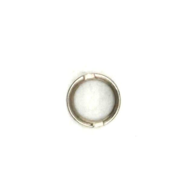 A BARREL NUT SMALL FRAME SS 2 SLOT, a round silver metal ring with two flat slots and a smooth finish, is displayed on a plain white background.