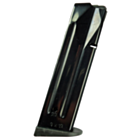 The image features the MAG CZ 75 TS/CZECHMATE 9MM 20RD, a metal gun magazine designed for 9x19mm ammunition, compatible with the CZ 75 TS or Czechmate. It stands upright with visible bullet indicators and a robust base plate at the bottom.